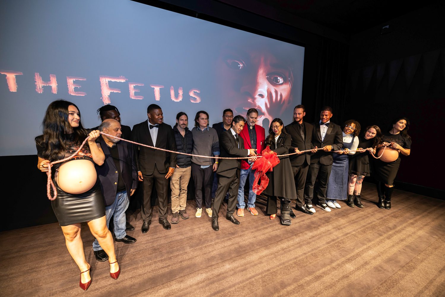 Cast and crew at The Fetus premiere